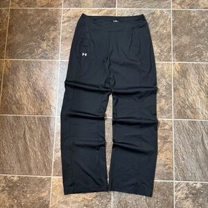 Under Armour Womens Black Elastic Waist Wide Leg Lounge Workout Pants Stretch SM